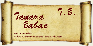Tamara Babac vizit kartica